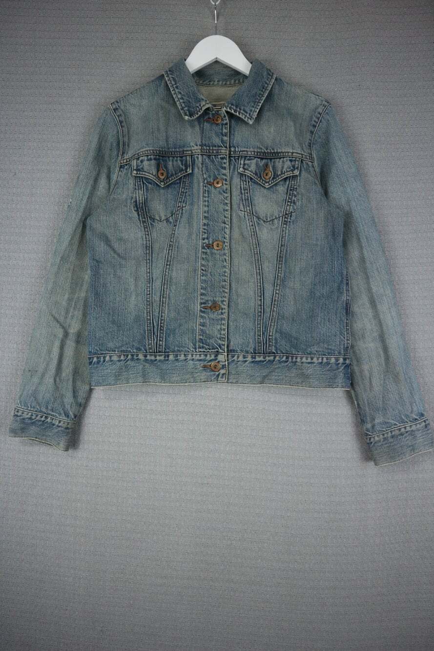 Gap Vintage Womens Denim Jacket Faded Y2K 2000's Grunge Style Large